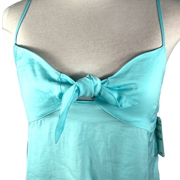 BP teal paradise crop top halter smocked back adjustable strap pastel size S - Picture 6 of 14